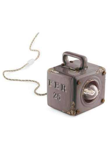 Lampada da tavolo cubo stile retrò industrial colorata ferroluce C1650