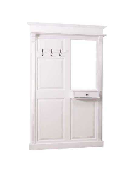 Pannello appendiabiti country legno 3 ganci con specchio MS242