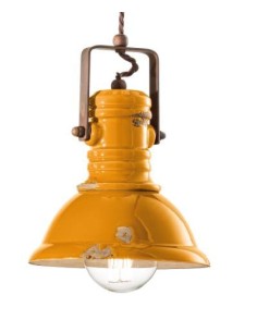 Lampada da sospensione retrò con paralume in colori vari C1691 ferroluce 2