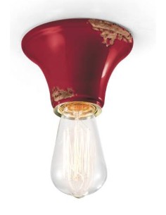 Lampada plafoniera industrial retrò in colori vari base rotonda ferroluce C132 2