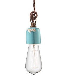Lampada da sospensione retrò a filo in ceramica colori vari ferroluce C660