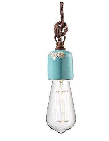 Lampada da sospensione retrò a filo in ceramica colori vari ferroluce C660