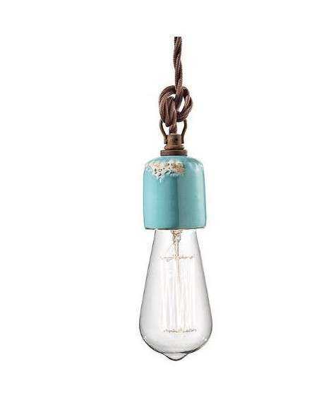 Lampada da sospensione retrò a filo in ceramica colori vari ferroluce C660
