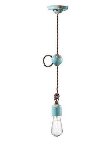 Lampada da sospensione retrò a filo in ceramica colori vari ferroluce C660