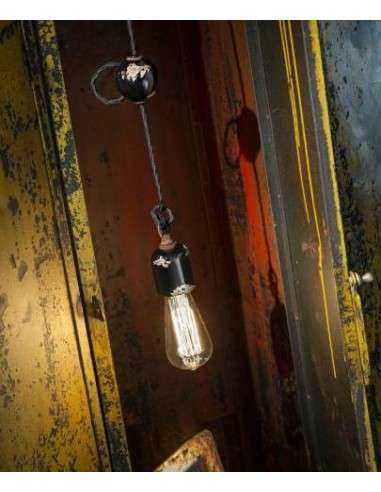 Lampada da sospensione retrò a filo in ceramica colori vari ferroluce C660