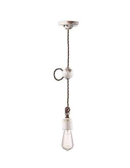 Lampada da sospensione retrò a filo in ceramica colori vari ferroluce C660