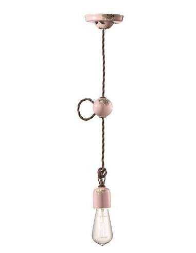Lampada da sospensione retrò a filo in ceramica colori vari ferroluce C660