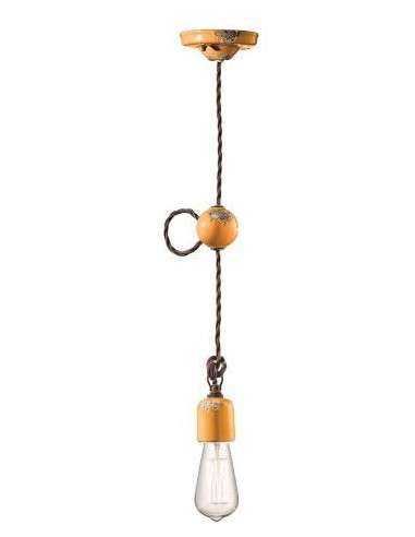 Lampada da sospensione retrò a filo in ceramica colori vari ferroluce C660