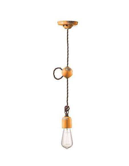 Lampada da sospensione retrò a filo in ceramica colori vari ferroluce C660
