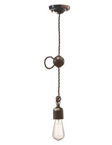 Lampada da sospensione retrò a filo in ceramica colori vari ferroluce C660