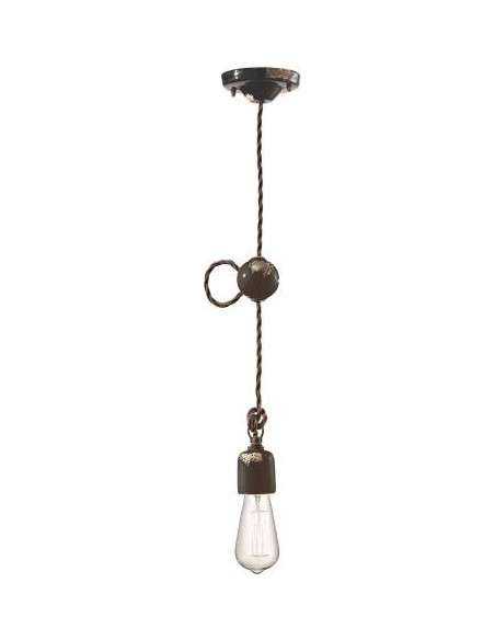 Lampada da sospensione retrò a filo in ceramica colori vari ferroluce C660