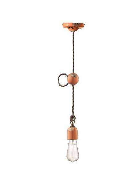 Lampada da sospensione retrò a filo in ceramica colori vari ferroluce C660