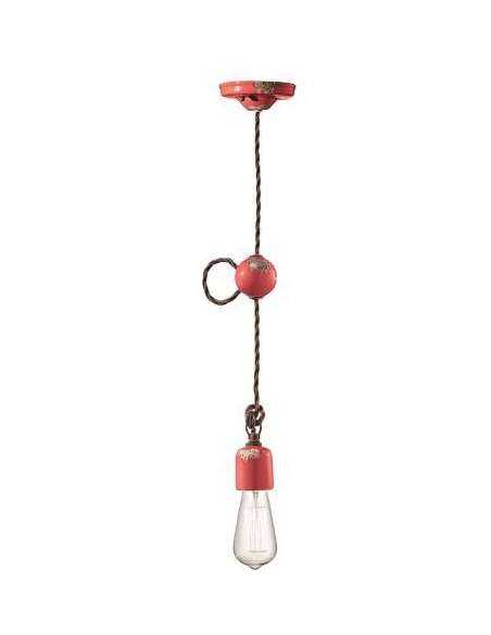 Lampada da sospensione retrò a filo in ceramica colori vari ferroluce C660