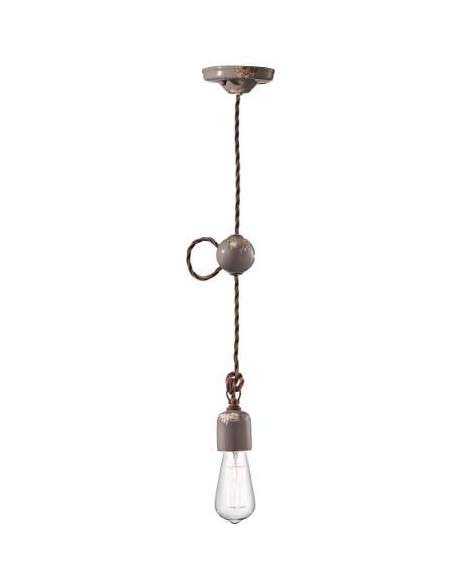 Lampada da sospensione retrò a filo in ceramica colori vari ferroluce C660