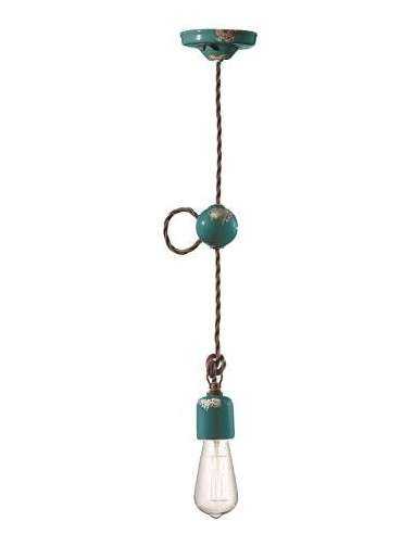 Lampada da sospensione retrò a filo in ceramica colori vari ferroluce C660