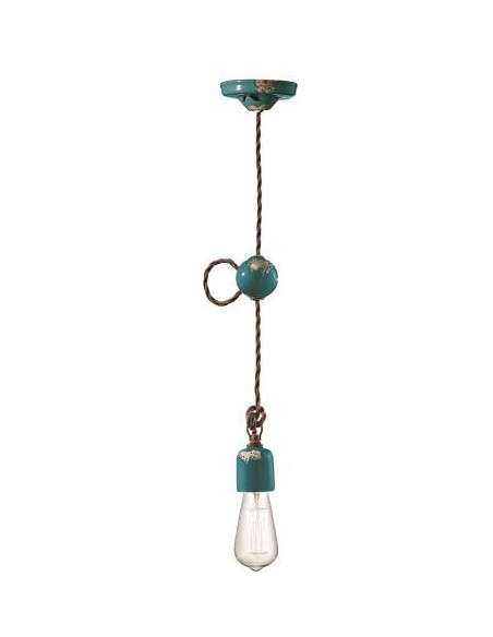 Lampada da sospensione retrò a filo in ceramica colori vari ferroluce C660