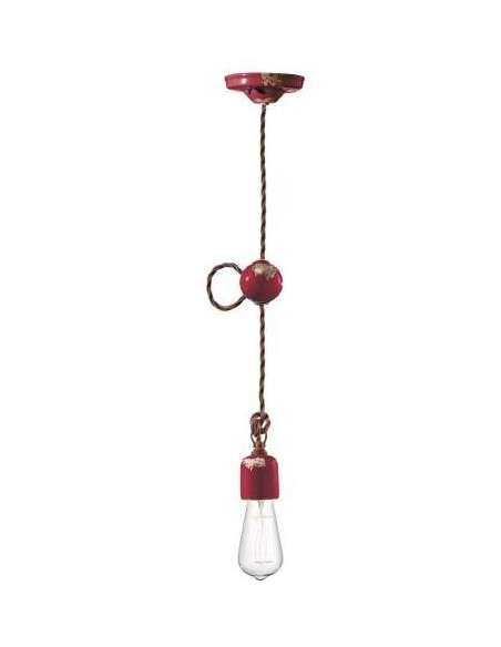 Lampada da sospensione retrò a filo in ceramica colori vari ferroluce C660