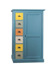 Armadio cassettiera in legno colorato 100cm MS041