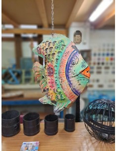 Pesce lanterna in ferro colorato - piccolo TL211P