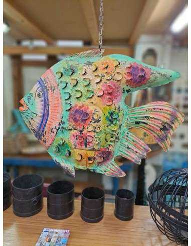 Pesce lanterna in ferro colorato - piccolo TL211P