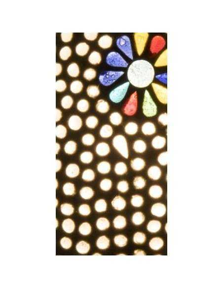 Lampada etnica a Mosaico in vetro colorato altezza 23CM rotonda LAMP394