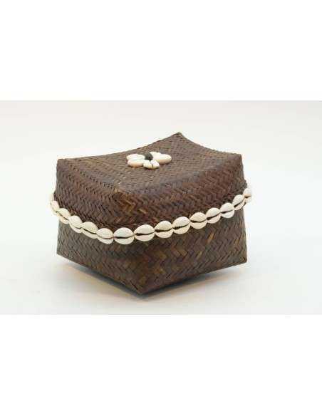 Scatola in rattan quadrata H10cm - ALM0517D