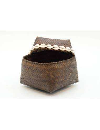 Scatola in rattan quadrata H10cm - ALM0517D