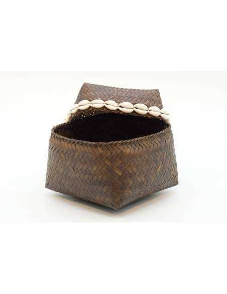 Scatola in rattan quadrata H10cm - ALM0517D