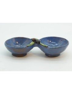 Ciotola sale e pepe in ceramica con decorazione colore BLU - OH02BLU