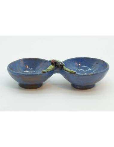 Ciotola sale e pepe in ceramica con decorazione colore BLU - OH02BLU