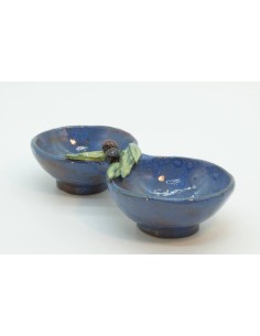 Ciotola sale e pepe in ceramica con decorazione colore BLU - OH02BLU 2