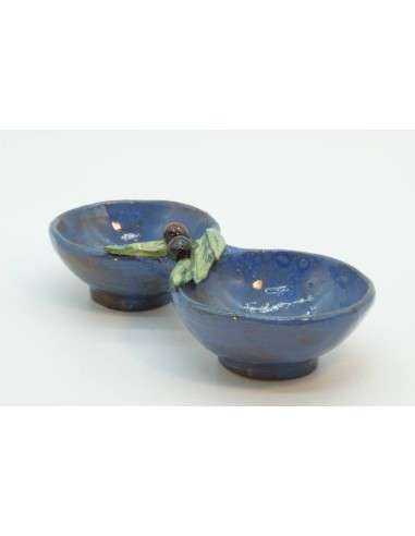 Ciotola sale e pepe in ceramica con decorazione colore BLU - OH02BLU