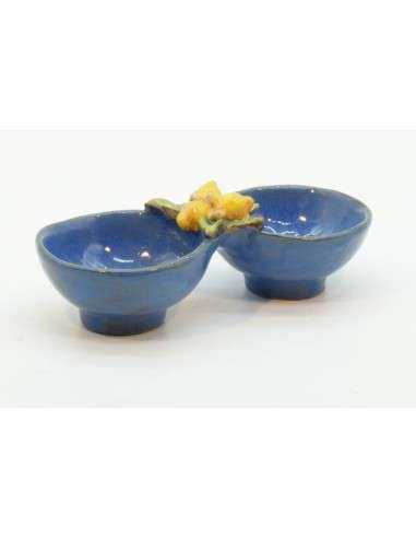Ciotola sale e pepe in ceramica con decorazione colore BLU - OH02BLU