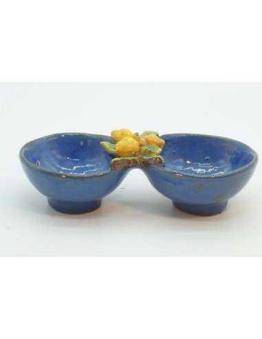 Ciotola sale e pepe in ceramica con decorazione colore BLU - OH02BLU