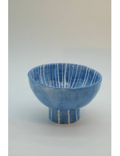 Ciotola in ceramica artigianale colore blu H 7cm- OH03PBLU