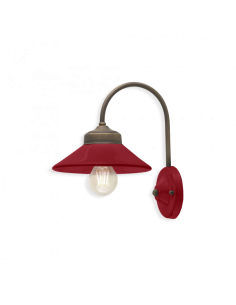Lampada da parete applique retrò con paralume a cappello ferroluce C1630