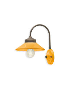 Lampada da parete applique retrò con paralume a cappello ferroluce C1630 2