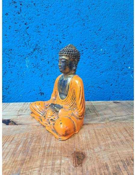 Statua Buddha Pekong Colore Arancio/Bronzo  H 15cm ALNWIK106