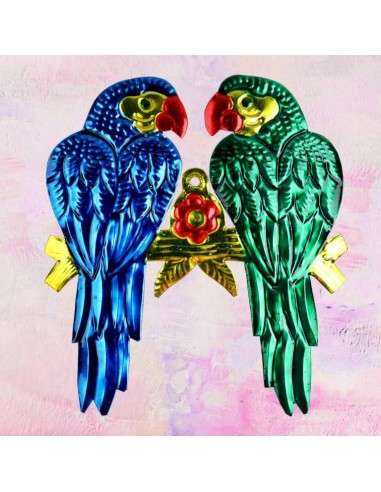 Decorazione Murale Pappagalli in Amore Ex Voto - Pink Pampas