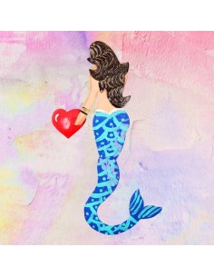 Decorazione Murale Sirena con Cuore 3D - Arte Artigianale Unica