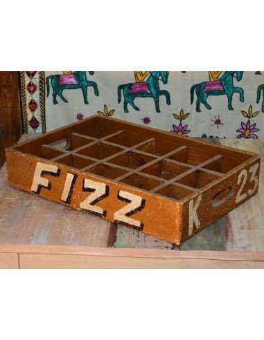 Cassetta decorativa in legno massello indiano "Fizz K2" con scomparti amovibili
