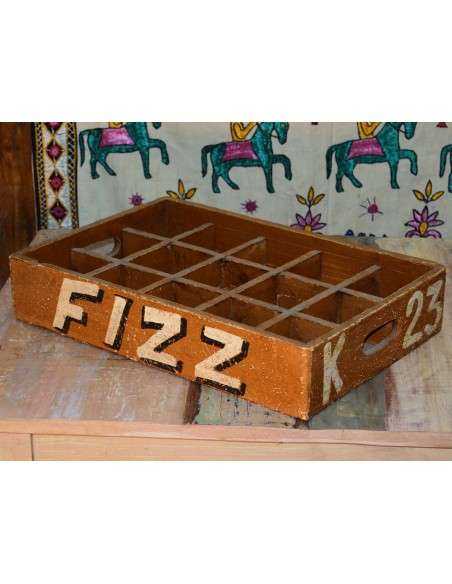 Cassetta decorativa in legno massello indiano "Fizz K2" con scomparti amovibili
