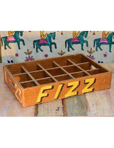 Cassetta decorativa in legno massello indiano "Fizz K2" con scomparti amovibili