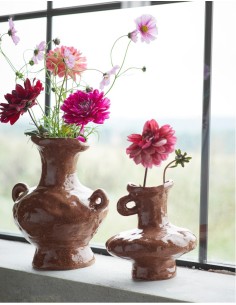 Vaso marrone in gres FPK24032-BR 2