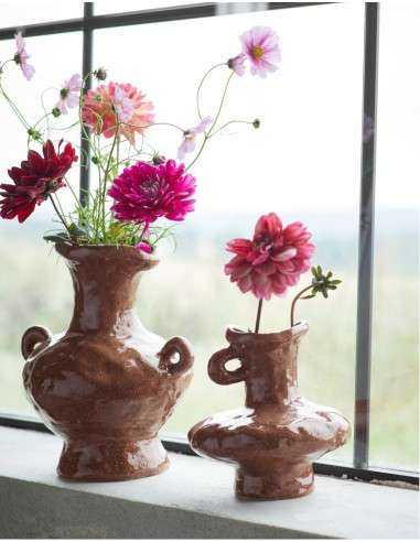 Vaso marrone in gres FPK24032-BR