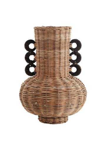 Vaso in rattan e ferro con manici a 6 cerchi MKR2401