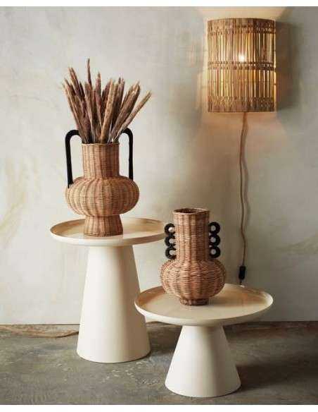 Vaso in rattan e ferro con manici MKR2415