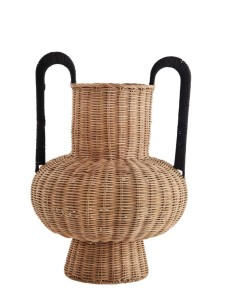 Vaso in rattan e ferro con manici MKR2415