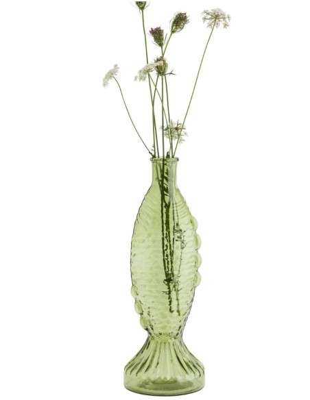 vaso in vetro pesce verde grande  EV-24471-G