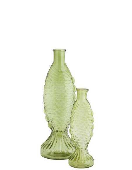 vaso in vetro pesce verde grande  EV-24471-G